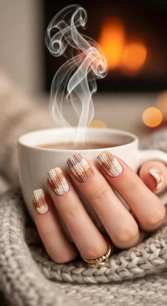 Cozy Knit Sweater Nails