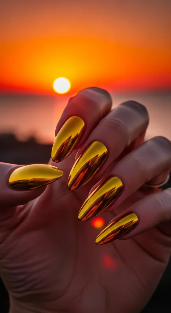 Gold Chrome Nails