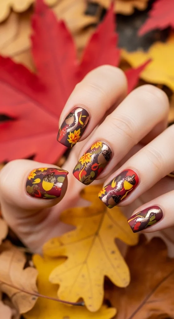 Abstract Autumn Art Nails