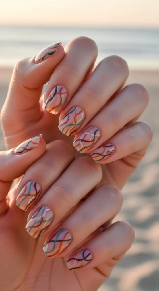 Abstract Line Designs Nails