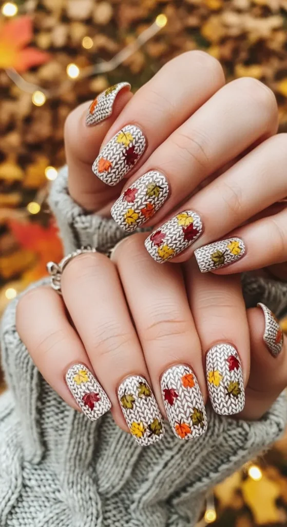 Autumn Leaf Sweater Nails