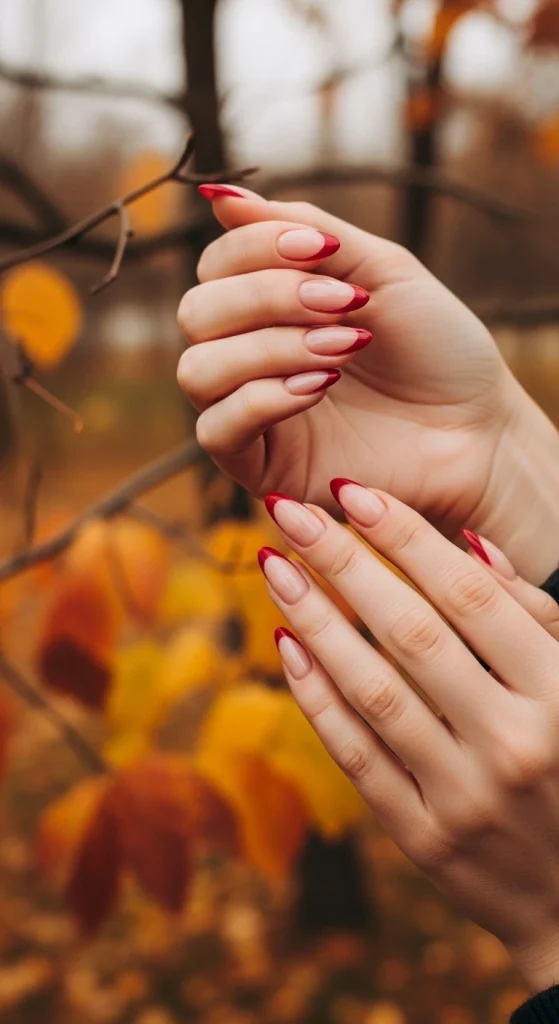Berry Red French Tips