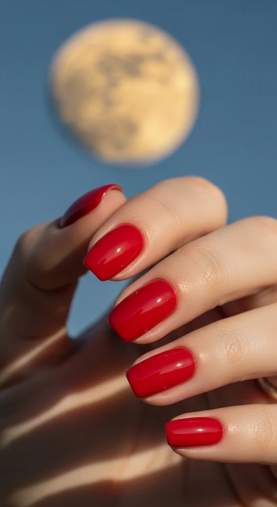 Bold Red Gel Nails
