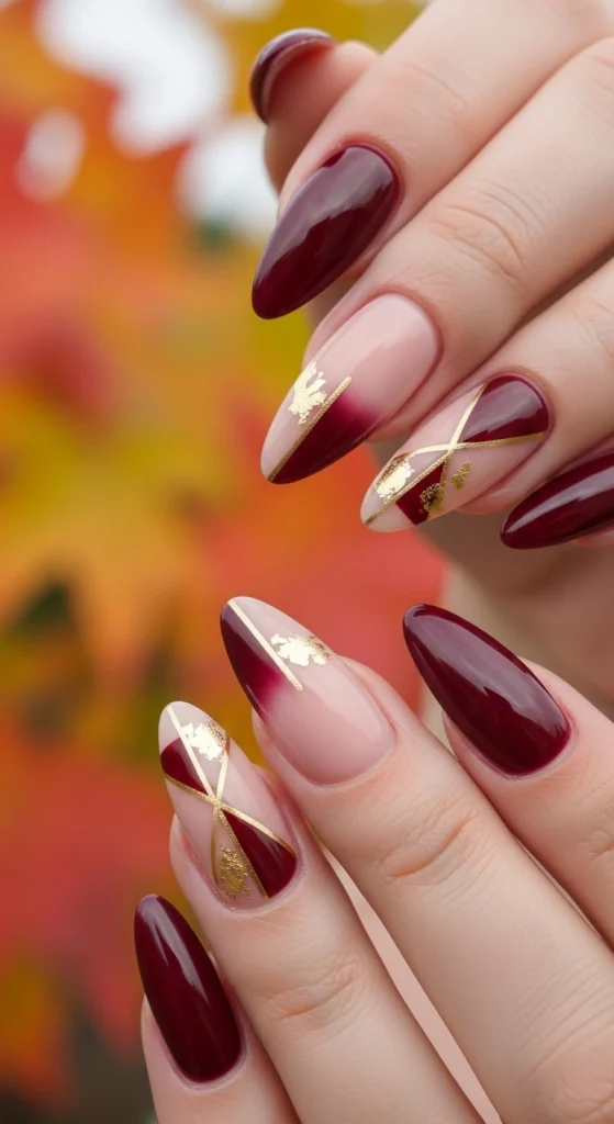Burgundy Matte Nails 