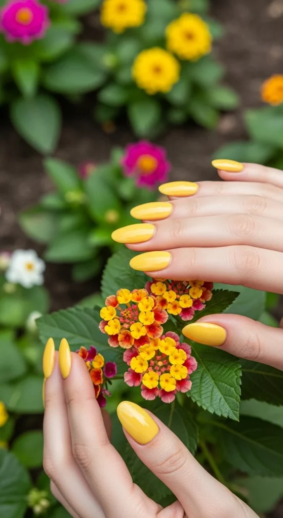 Butter Yellow Almond Nails