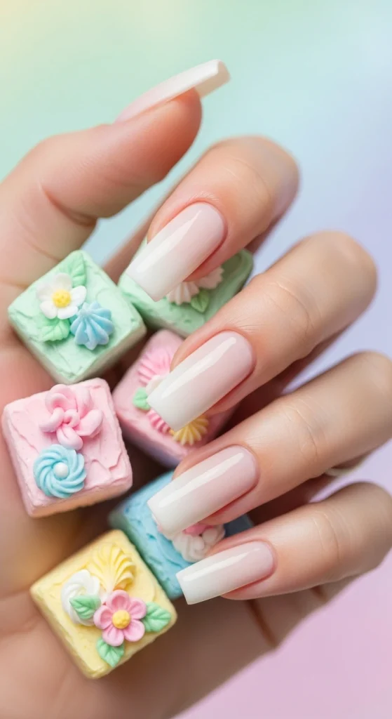 Buttercream Blocks Nails
