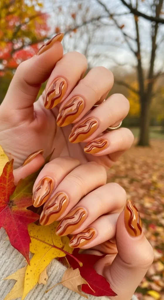 Caramel Drizzle Nails