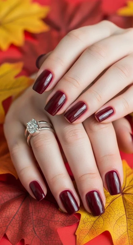 Classic Burgundy Nails