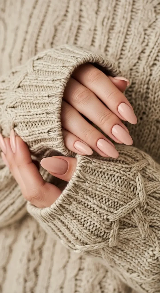 Classic Nude Almond Nails