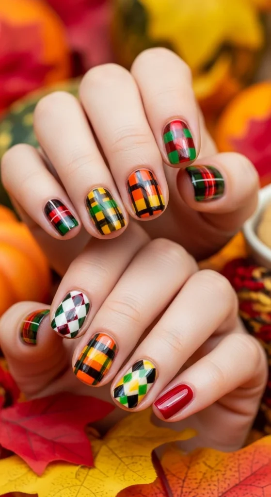 Classic Plaid Patterns Nails