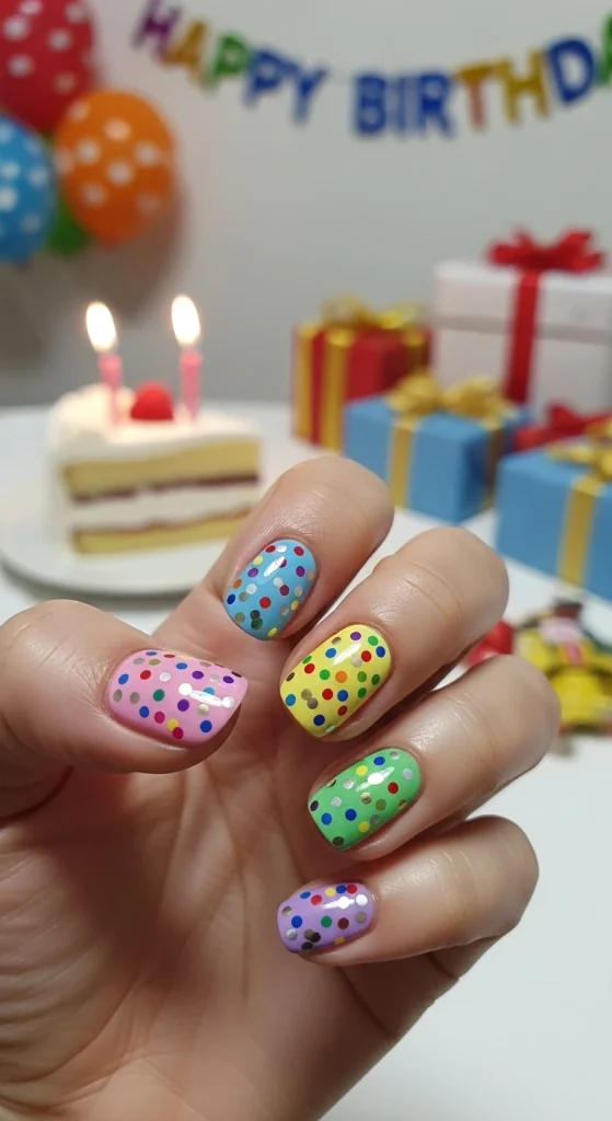 Confetti Dots Nails