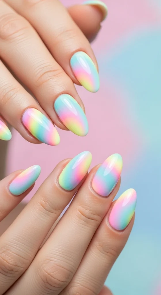 Cotton Candy Glow Nails