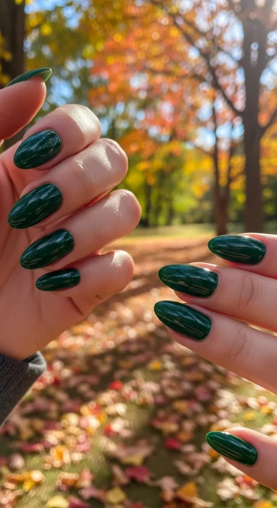 Deep Forest Green Nails
