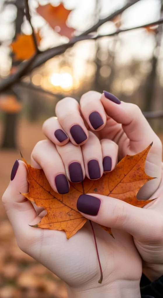 Deep Plum Tones Nails