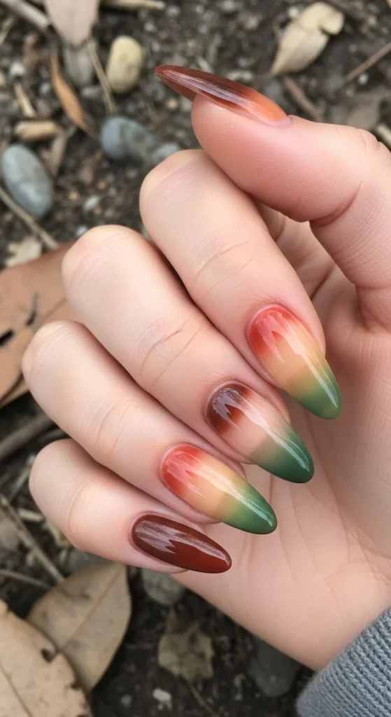 Earthy Ombre Nails