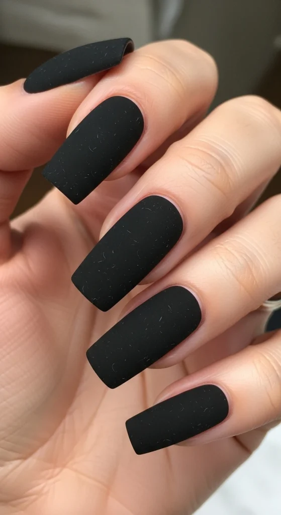 Ebony Velvet Matte Nails