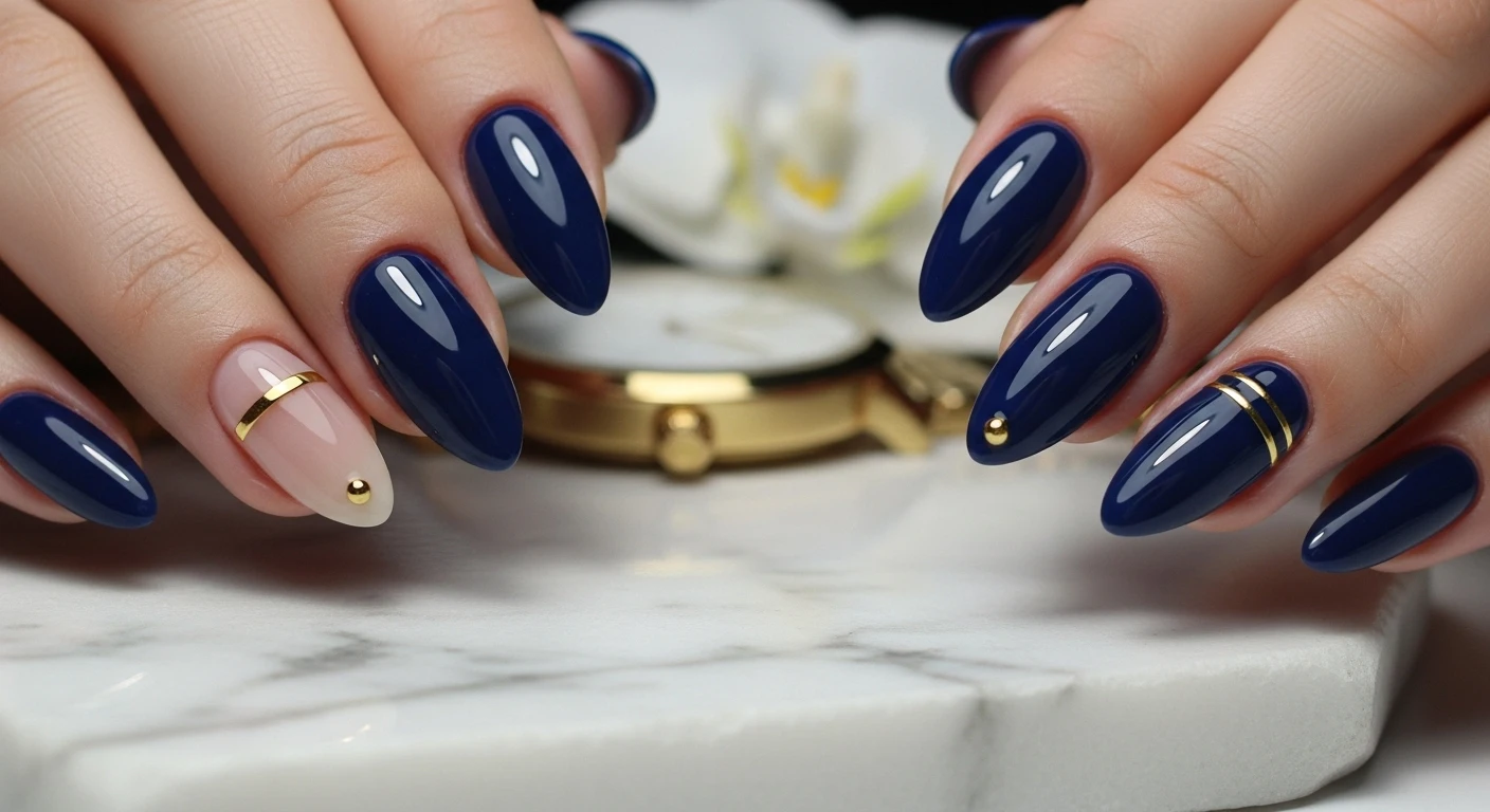 Elegant Navy Nails