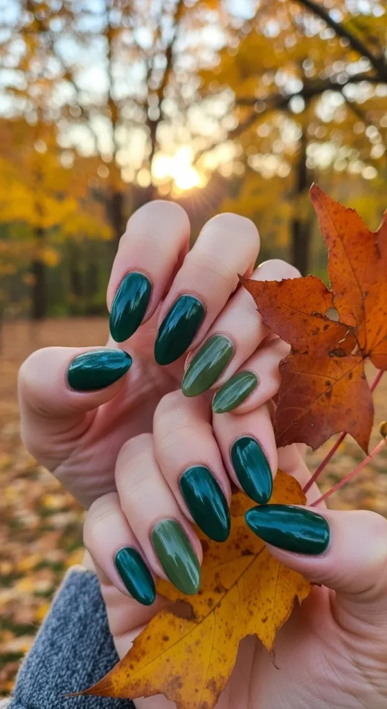 Forest Green Shades Nails