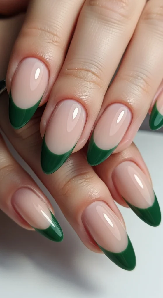 French Tip Forest Nails