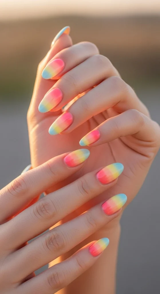 Gentle Sunrise Gradient Nails