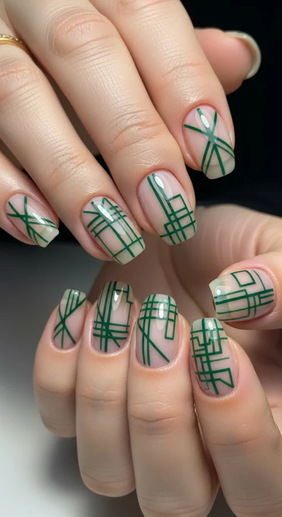Geometric Line Art NailsGeometric Line Art Nails