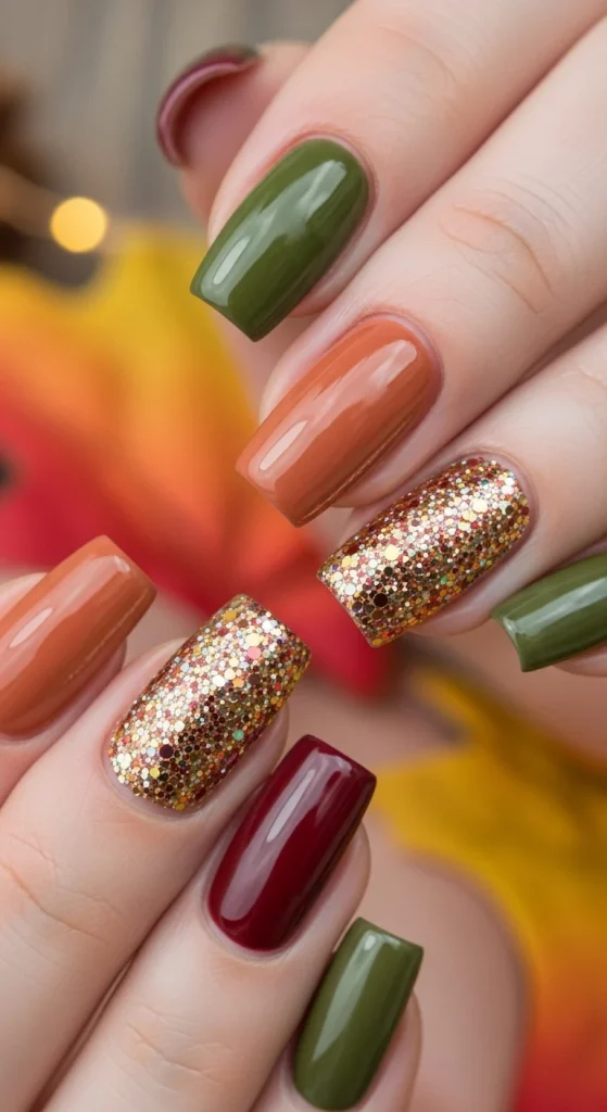 Glitter Accent Nails