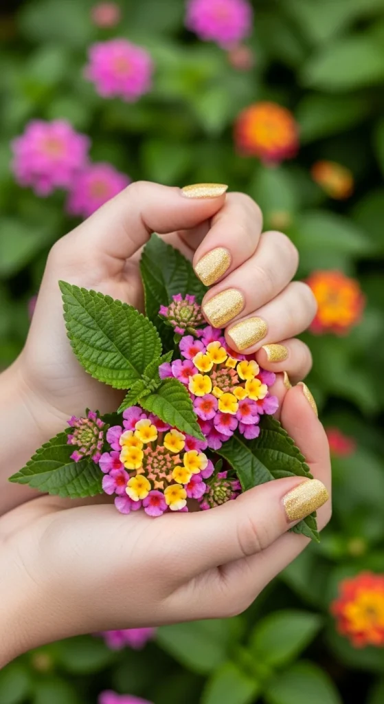 Glitter Butter Yellow Nails