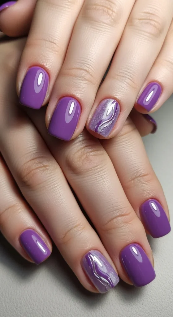 Glossy Lilac Nails