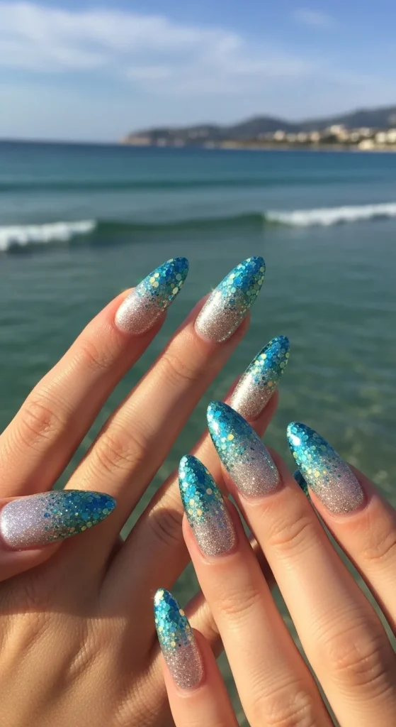 Gradient Glitter Tips