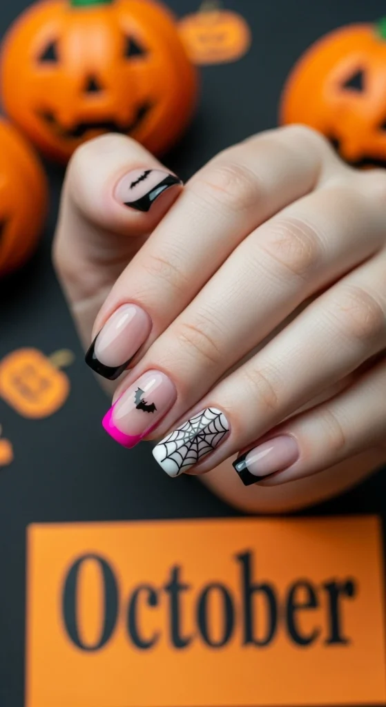 Halloween-Inspired Tips Nails