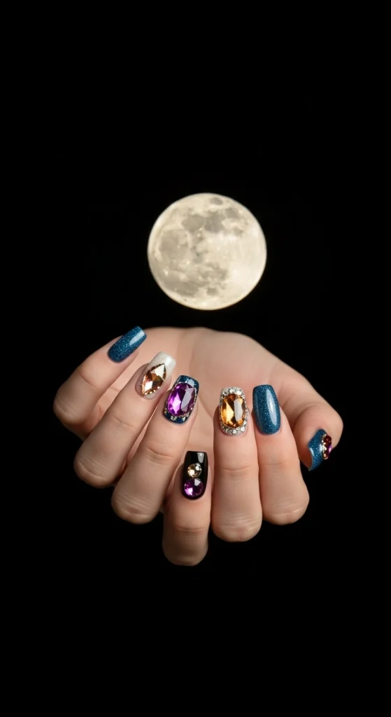 Jewel Toned Gel Nails