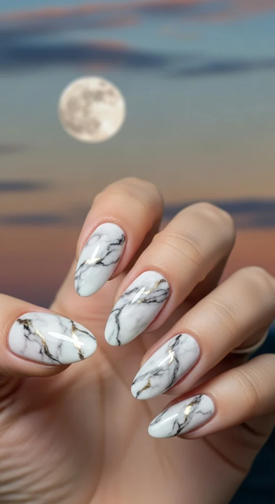 Marble Gel Nails