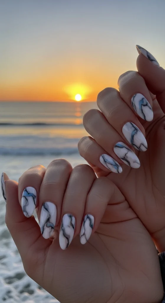 Marble-Inspired Nails