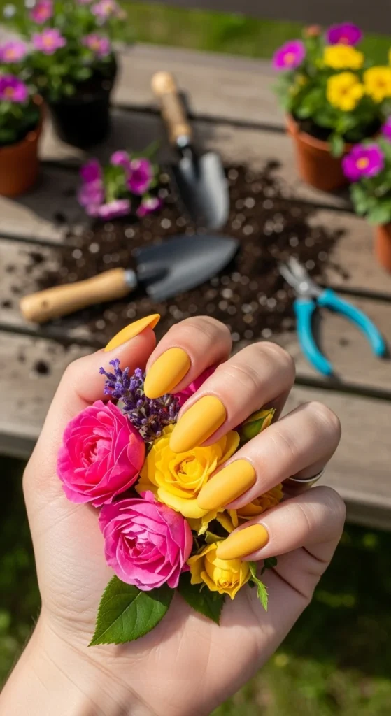 Matte Butter Yellow Nails