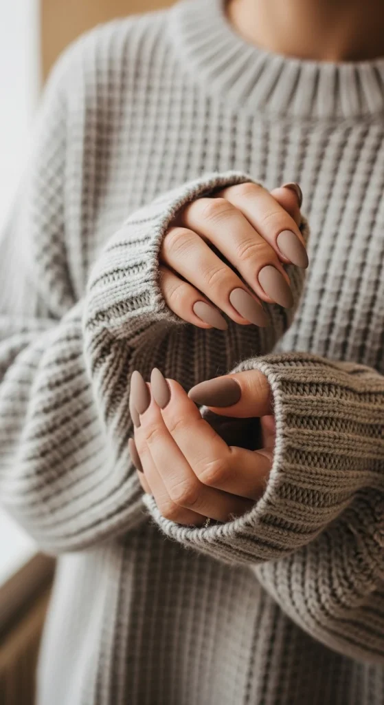 Matte Finish Almond Nails