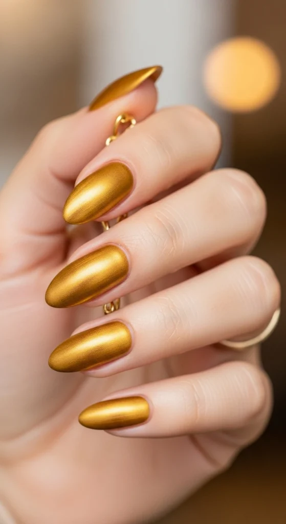 Matte Gold Nails