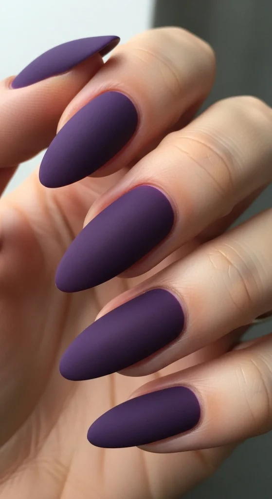 Matte Violet Nails