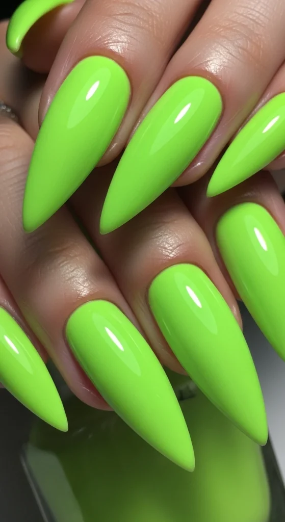 Neon Lime Pop Nails