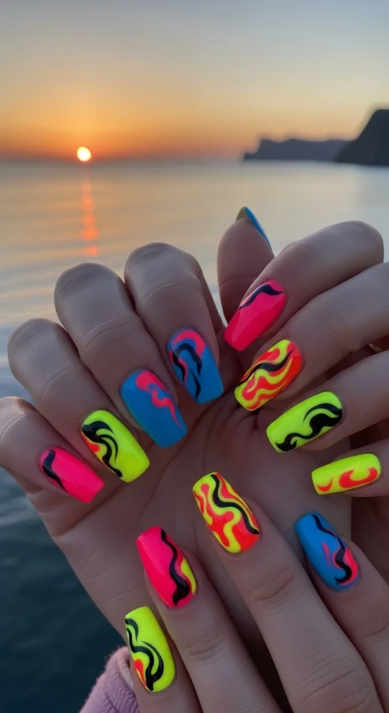 Neon Nails for Bold Vibes