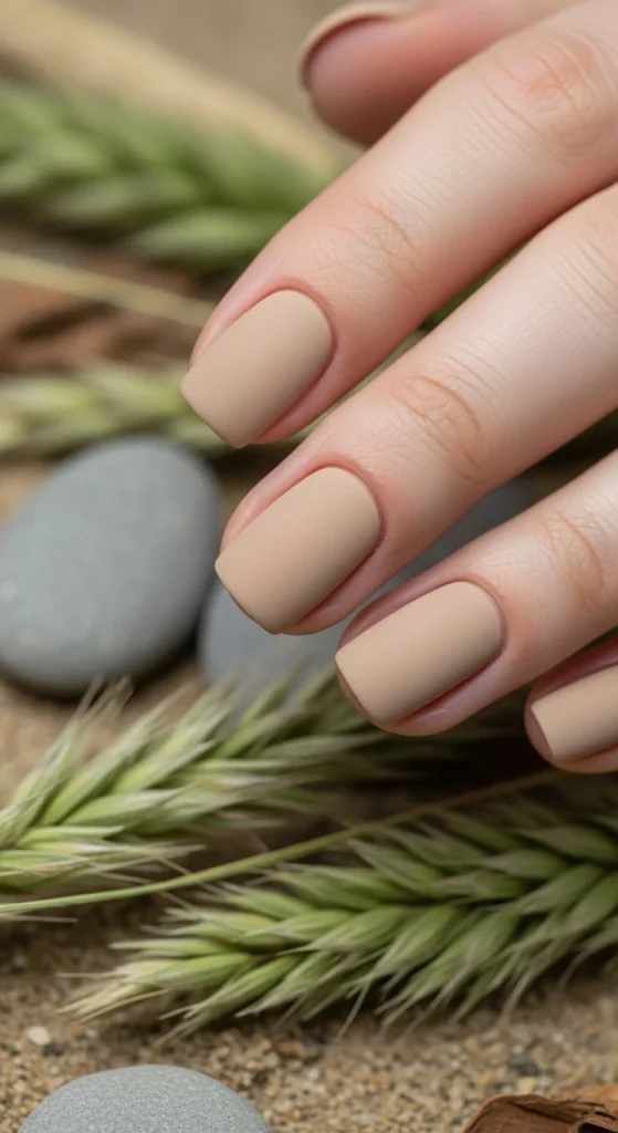 Neutral Beige Earthy Nails