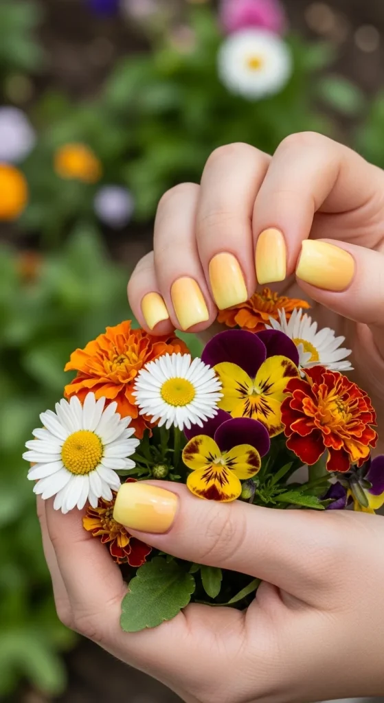 Ombre Butter Yellow Nails