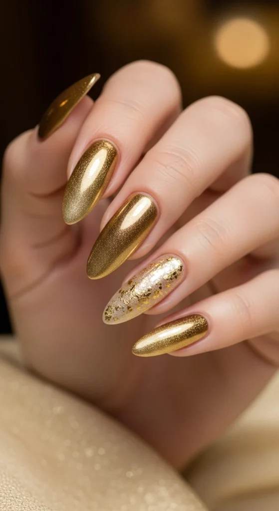 Ombre Gold Nails