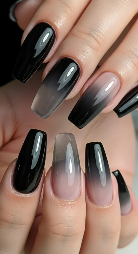 Onyx Shadow Gradient Nails