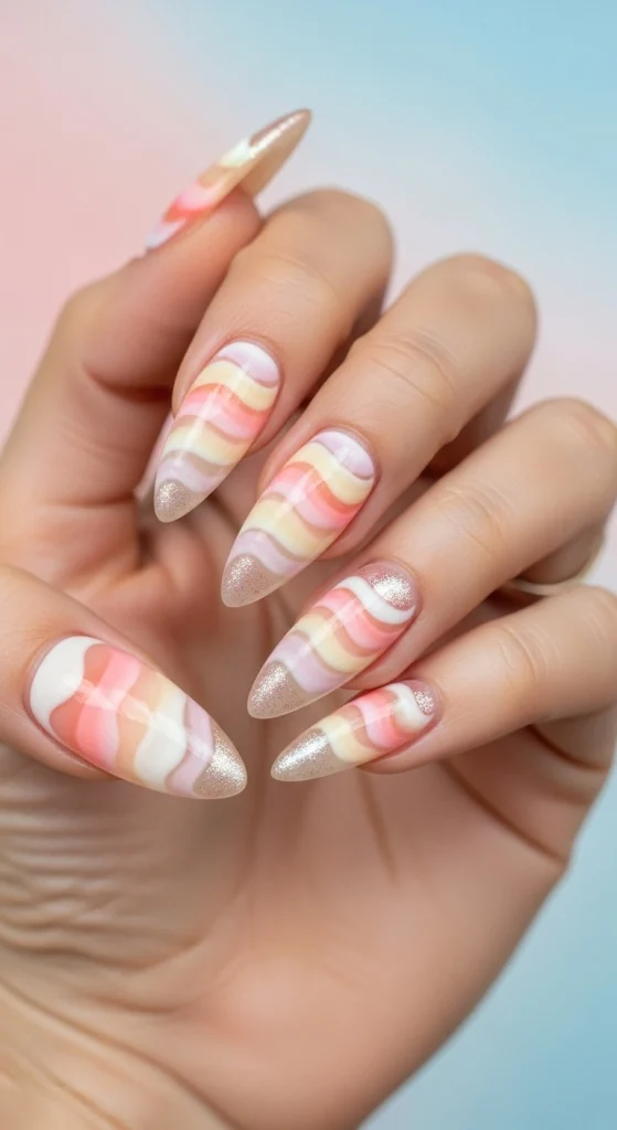 Peach Whip Layers Nails