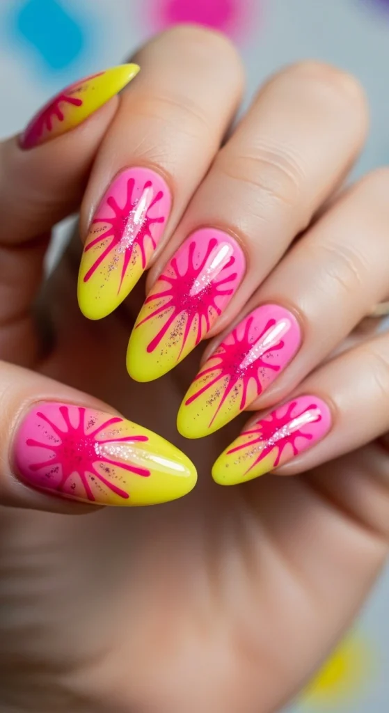 Pink Joy Bursts Nails