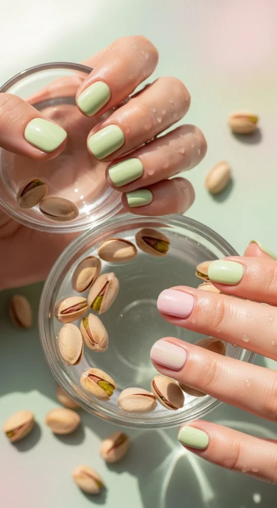 Pistachio Wash Nails