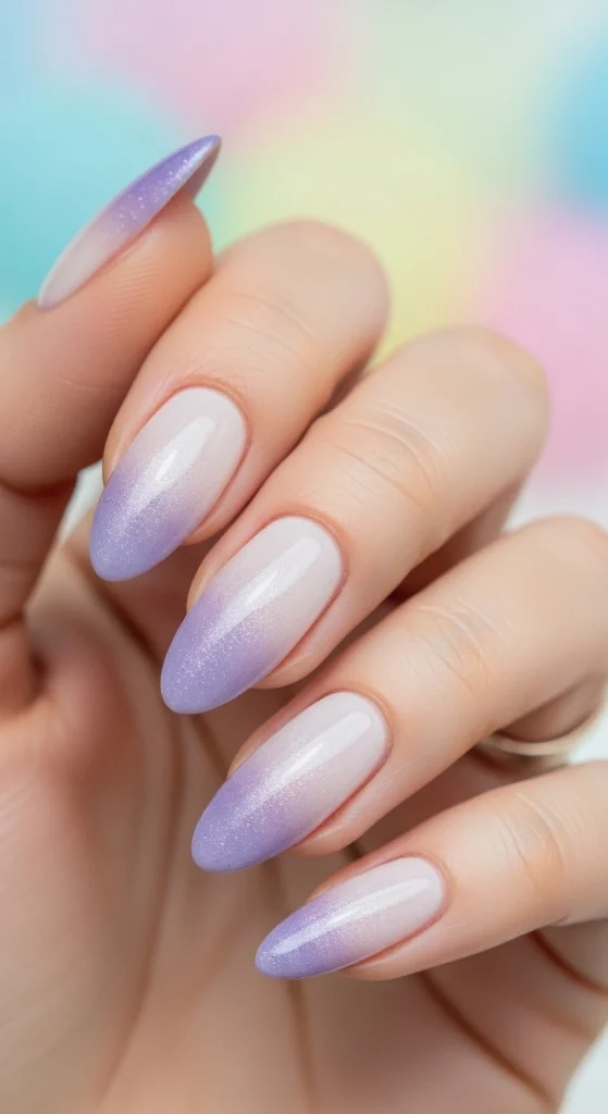 Powdered Lavender Veil Nails