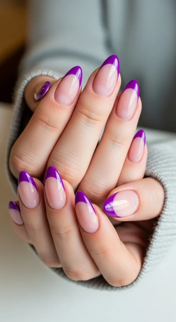 Purple French Tip Nails