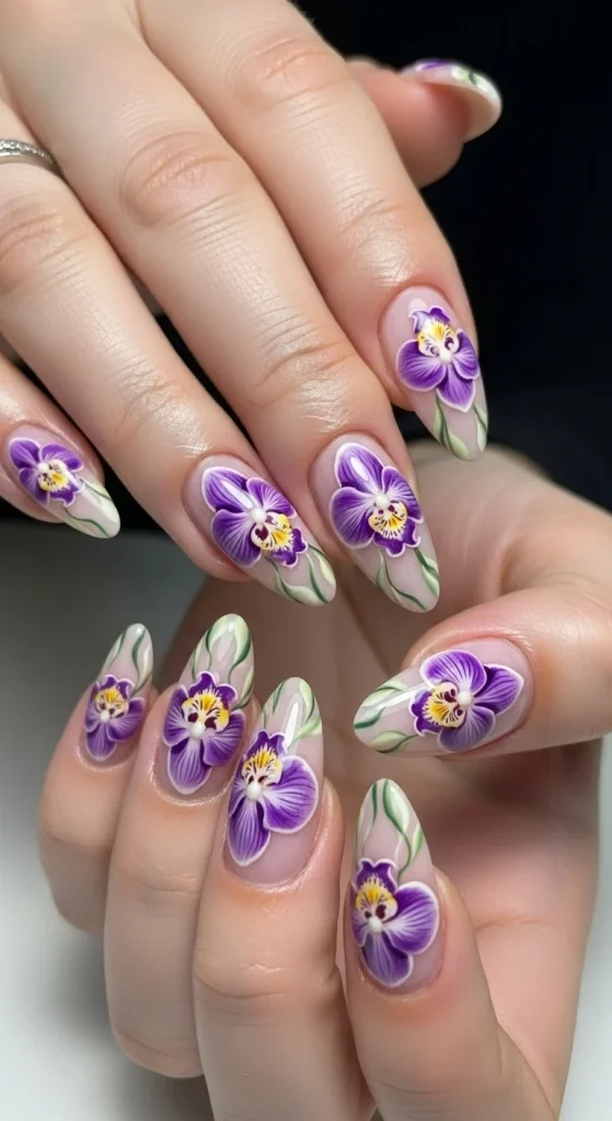 Purple Orchid Nails