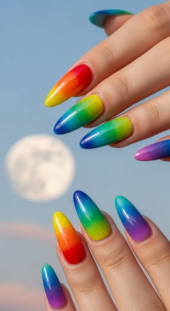 Rainbow Gel Tips
